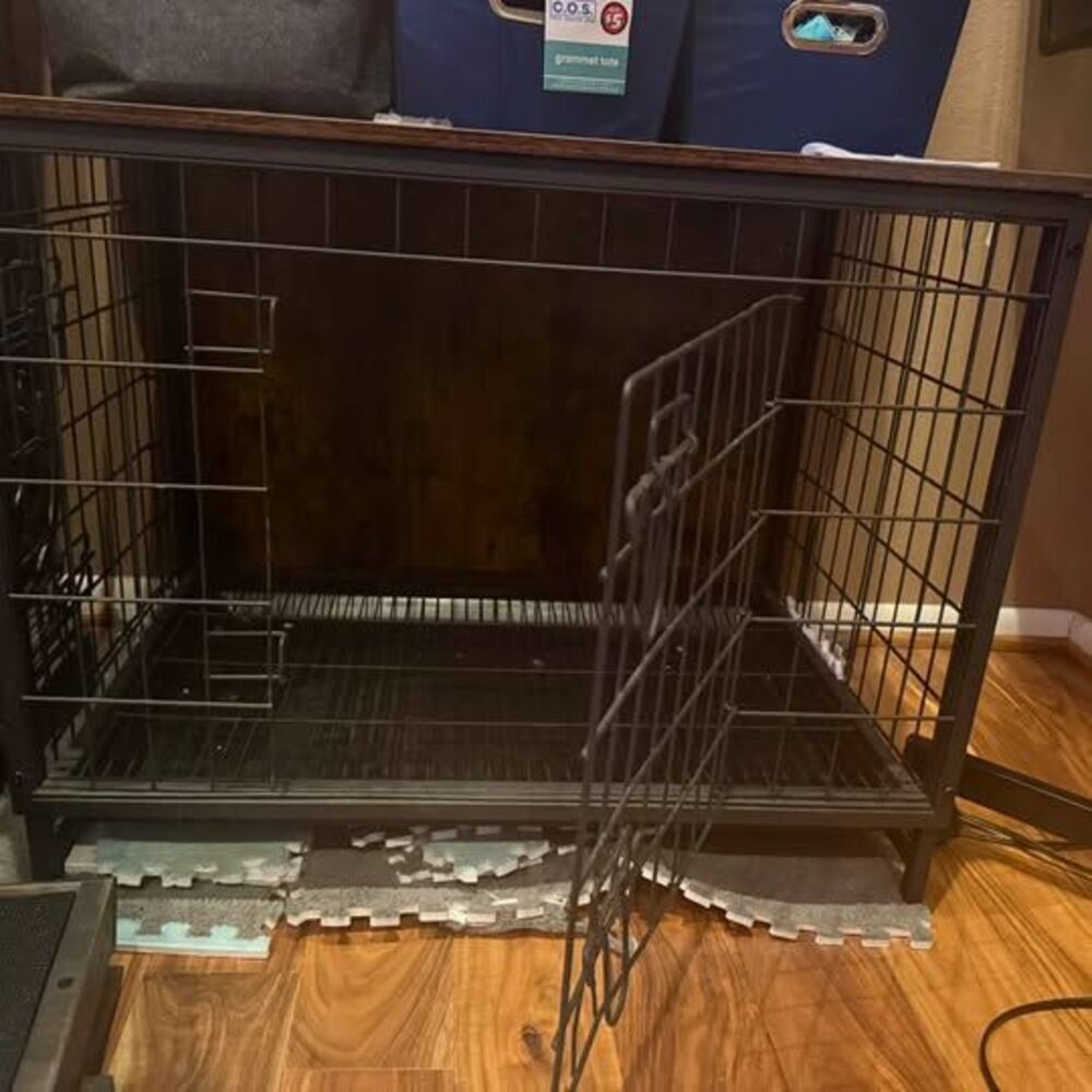 Furniture Style Dog Crate with Wood Top